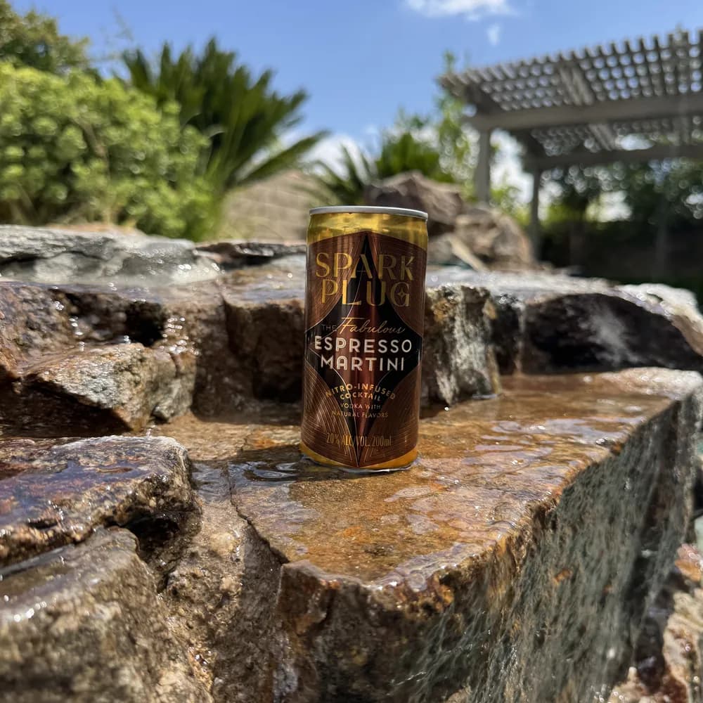 Spark Plug can poolside