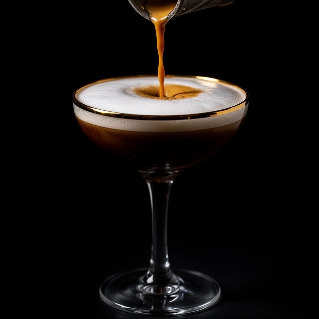 A perfect pour of Spark Plug espresso martini with nitro crema