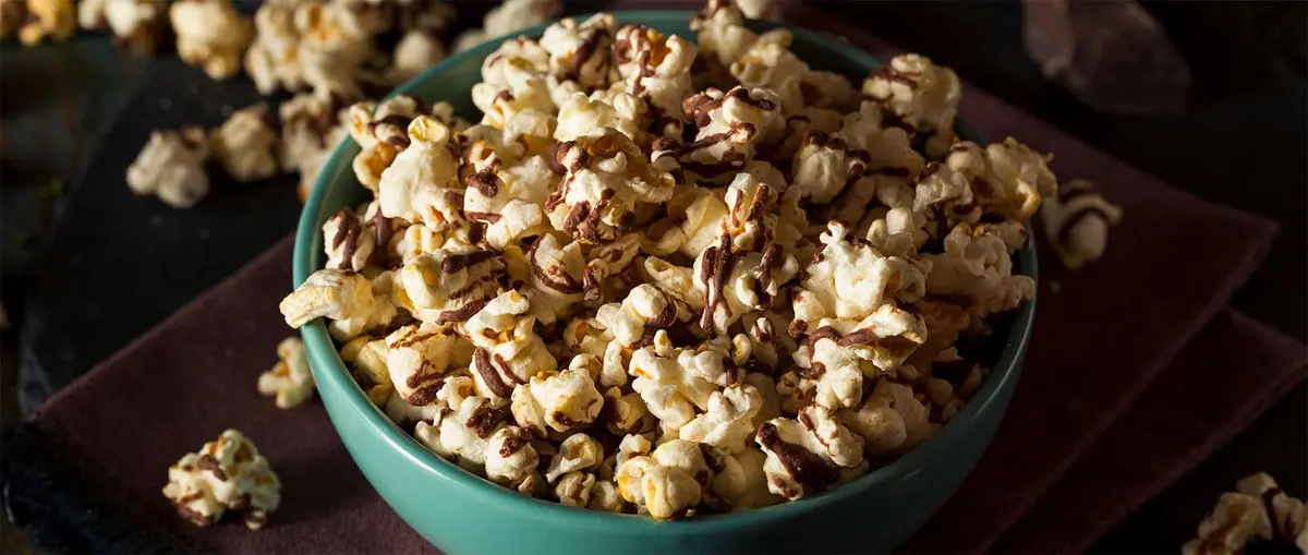 Popcorn Drizzled with Chocolate